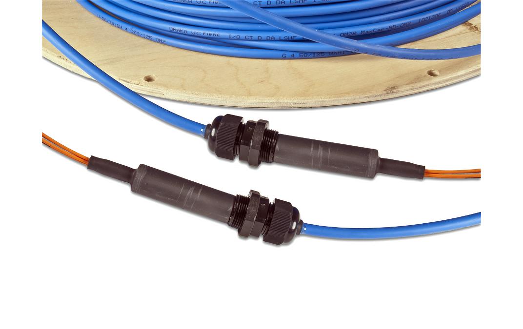 4x Singlemode E2000/APC – E2000/APC, OS2, Simplex, 10 m<br>Fixfertig konfektioniertes Glasfaserkabel, inkl. Einziehschutz