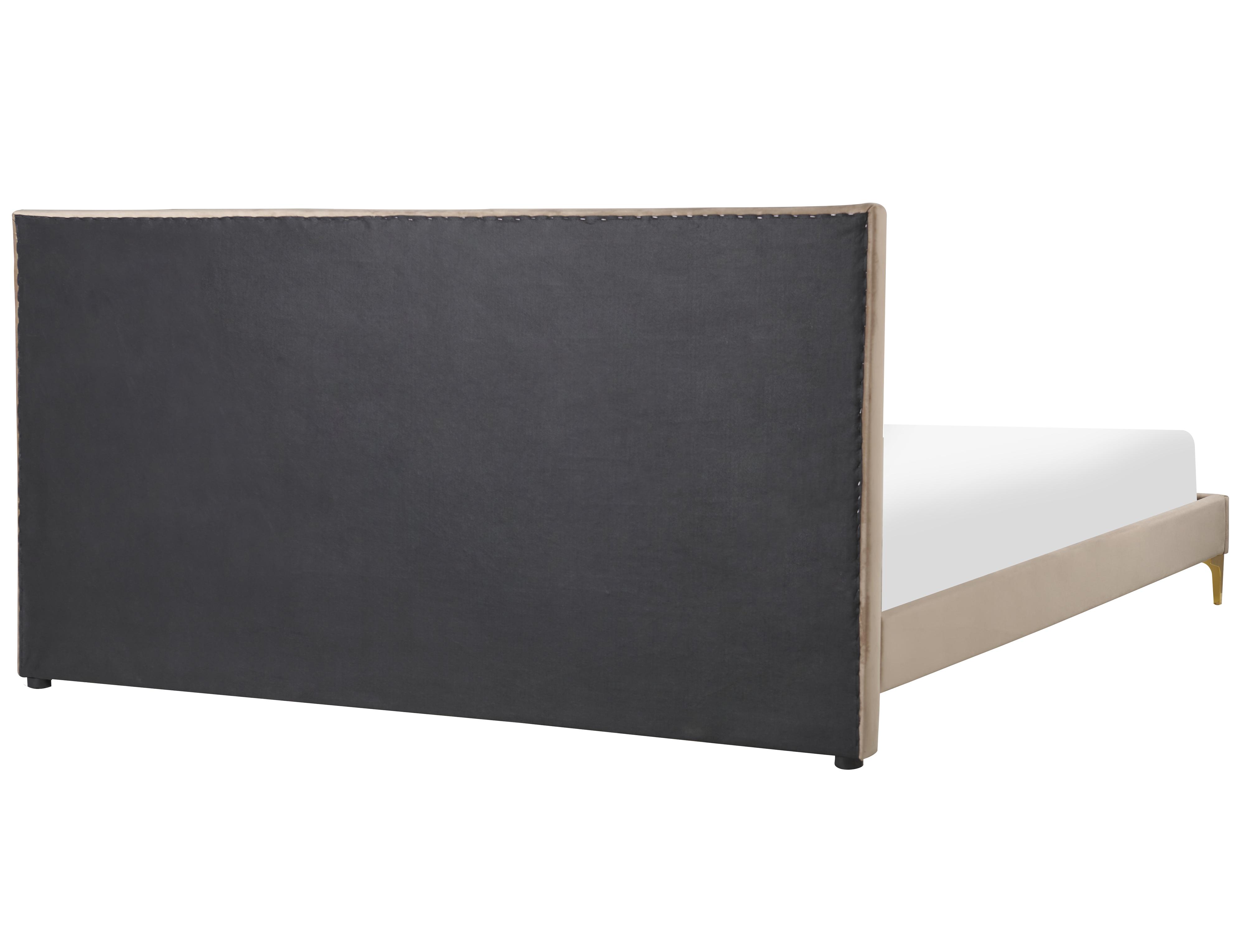 Bed Fluweel LIMOUX 180 x 200 cm Taupe