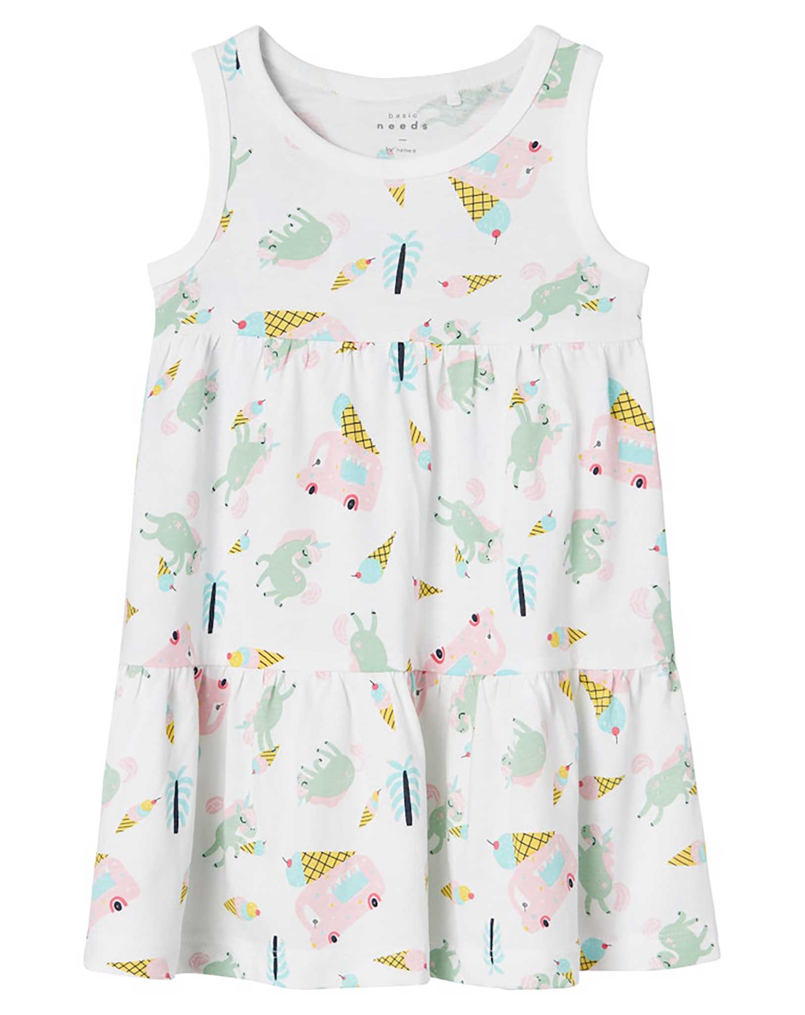 Kleid NMFVIGGA SPENCER UNICORN DREAM ärmellos in bright white