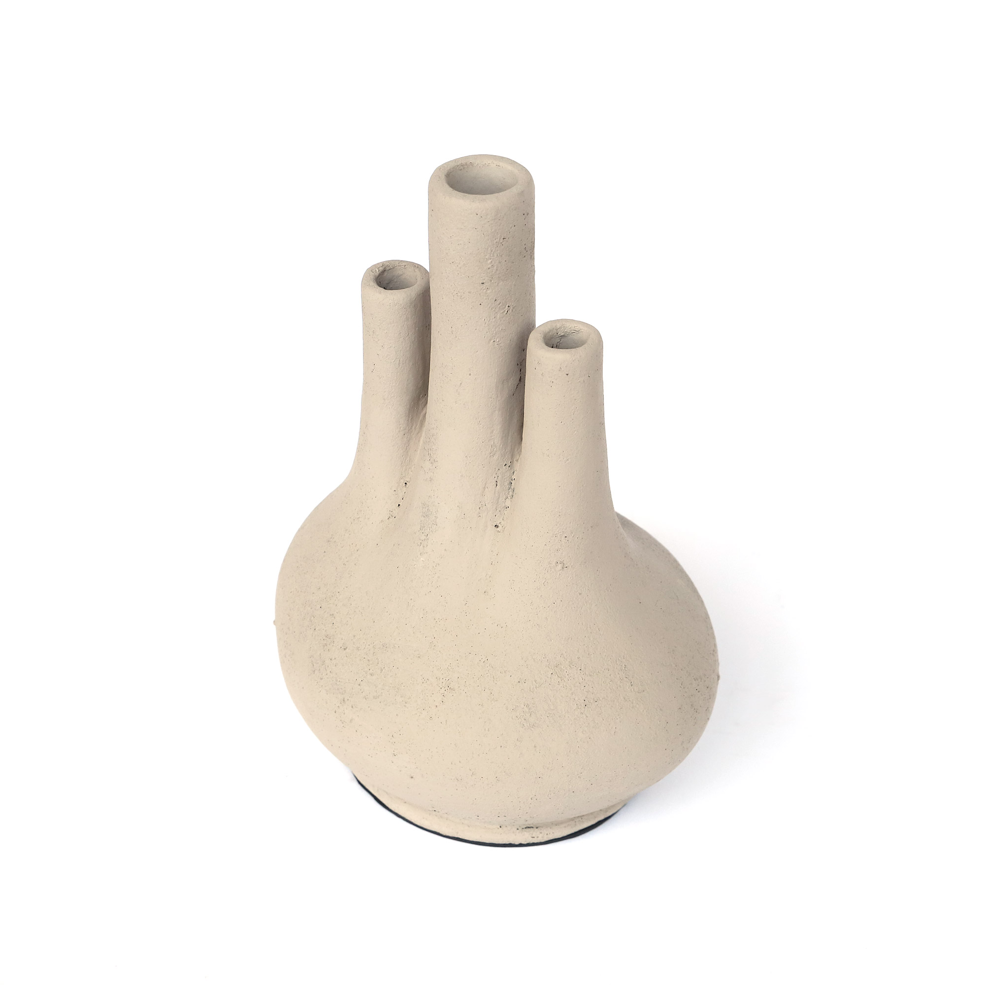 Vase mit 3 Hälsen, creme, H 28 cm, B 20 cm, L 15 cm von fischer's lagerhaus