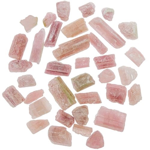 Pierres brutes rubellite rose