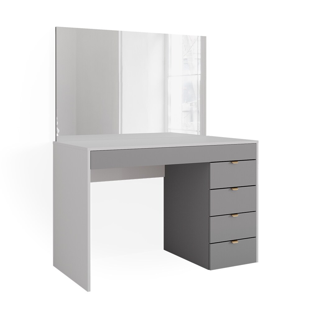 Vicco Schminktisch Elise Weiß Grau 115 x 76 cm modern Frisiertisch Schubladen Spiegel