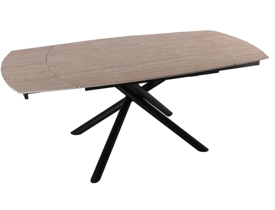 CONCEPT1 - Table Madrid travertin 130-190x90x76 100% céramique