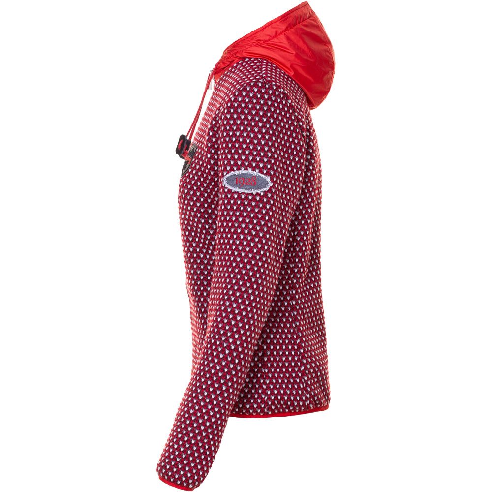 Almgwand Mödringkogel Strickfleece-Jacke Damen rot beige