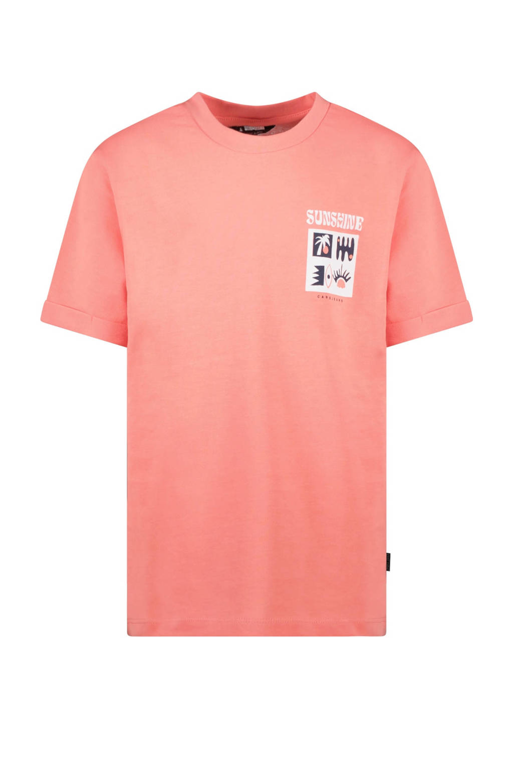 Cars T-shirt RADHEM met backprint licht koraalroze