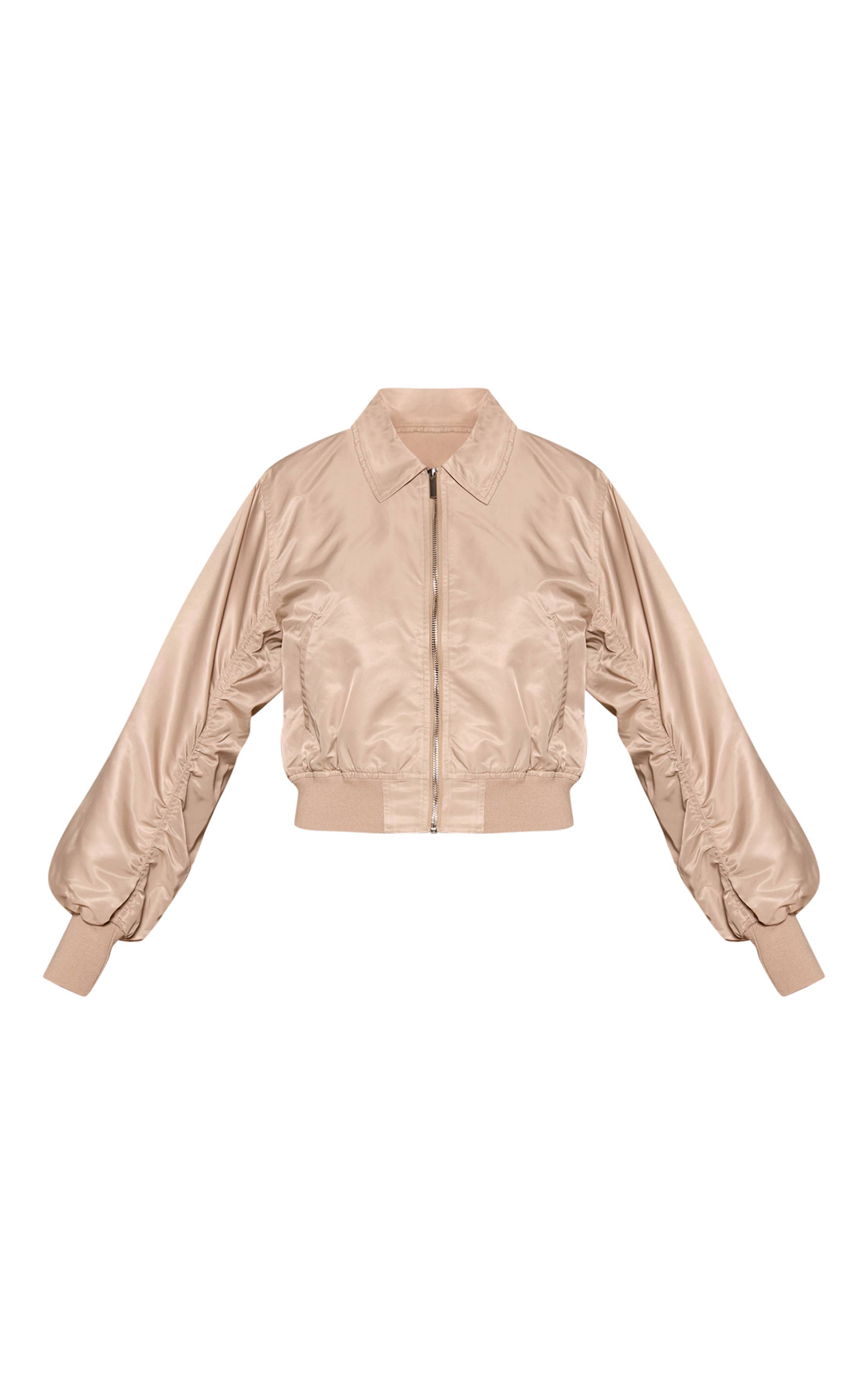 Gris Pierre Veste Bomber Courte En Nylon