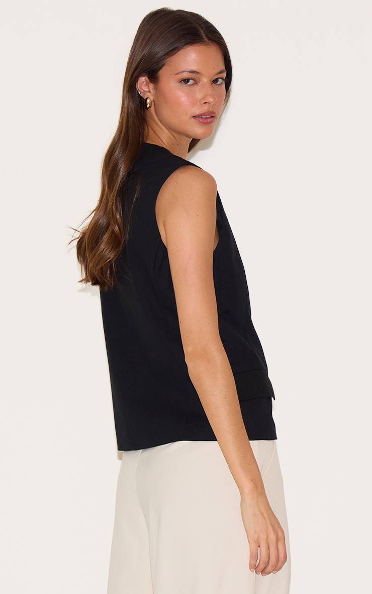 Noir Gilet Asymétrique Coupe Boxy