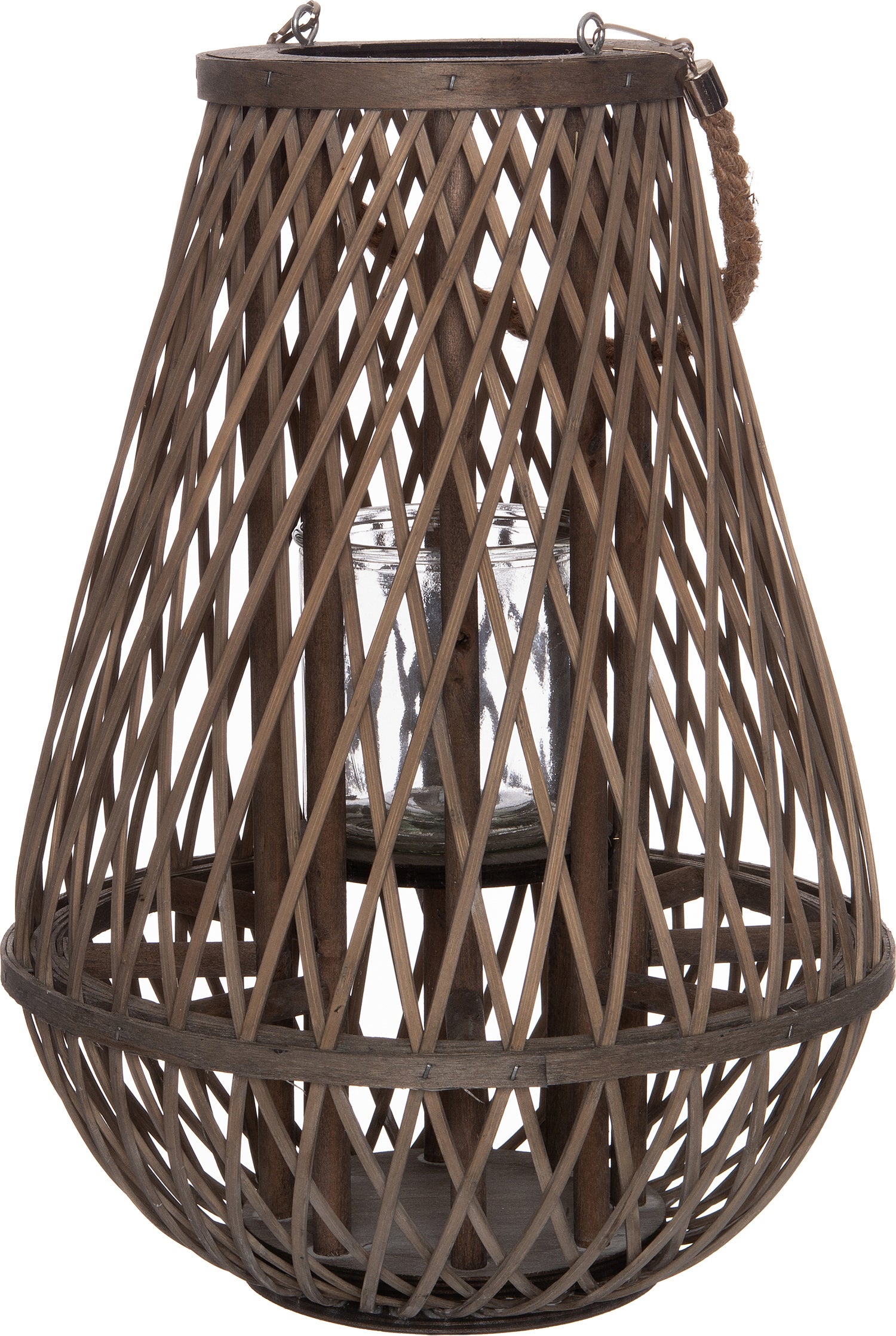 Intratuin windlicht Silvio grijs / naturel D 16 H 41 cm