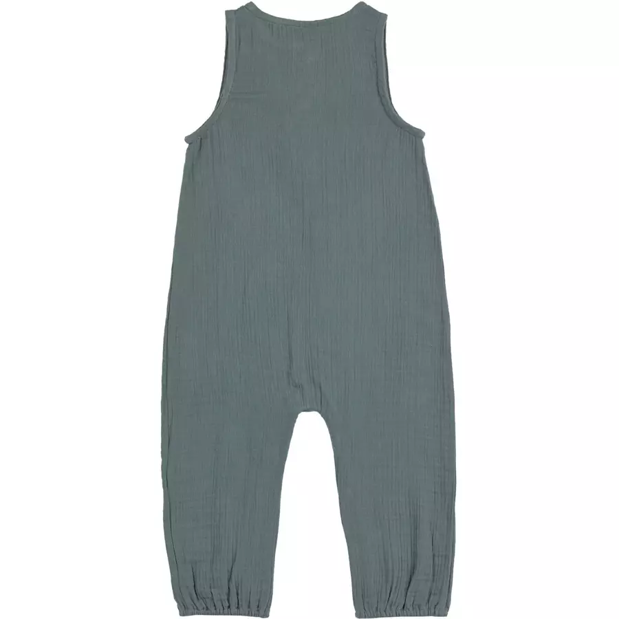 LÄSSIG Musselin Jumpsuit Petrolgrün