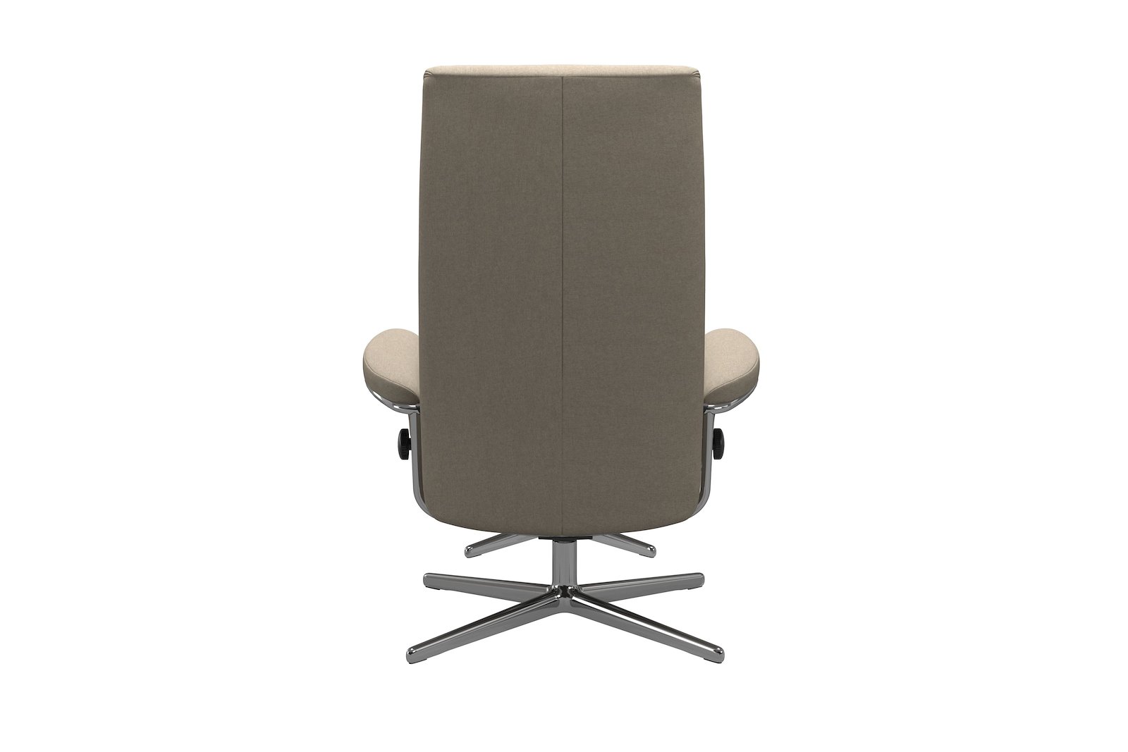 London lenestol m/krakk Tekstil Calido Light Beige - Cross - Chrome