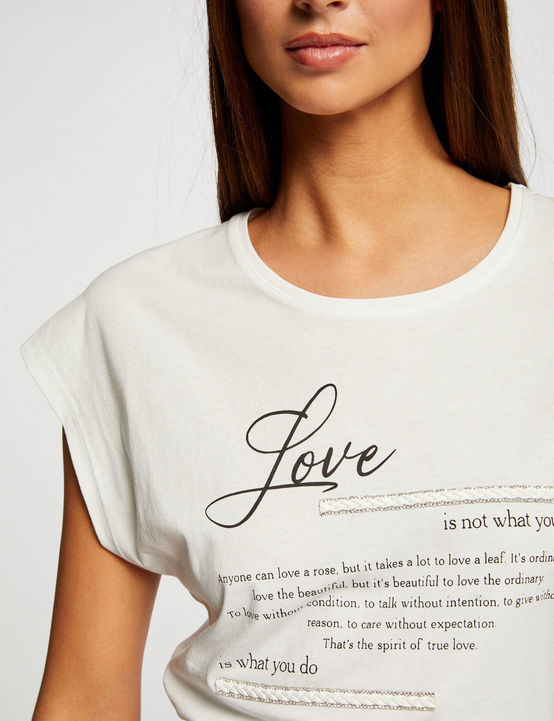 T-shirt manches courtes ecru femme - ecru
