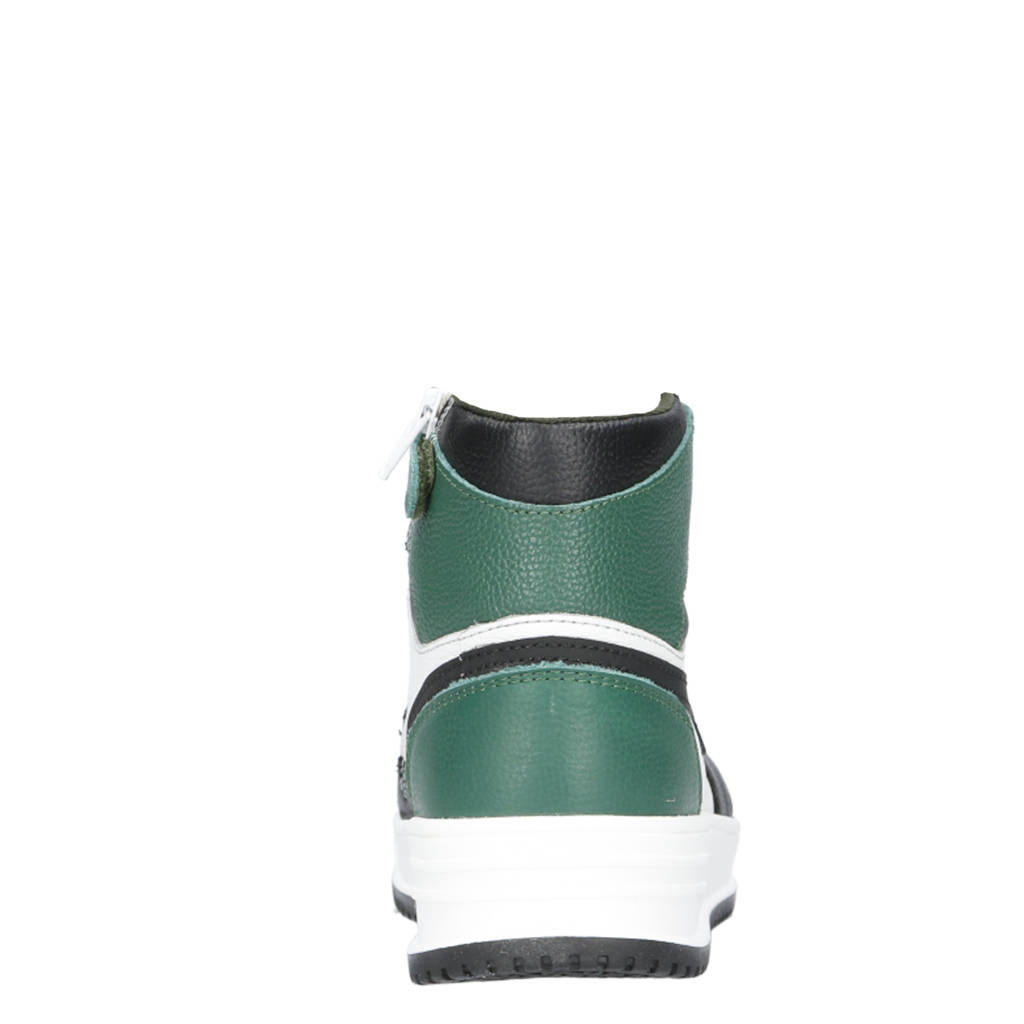 Gattino leren sneakers groen/zwart/wit