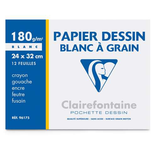 Clairefontaine Zeichenpapier PAPIER DESSIN BLANC À GRAIN