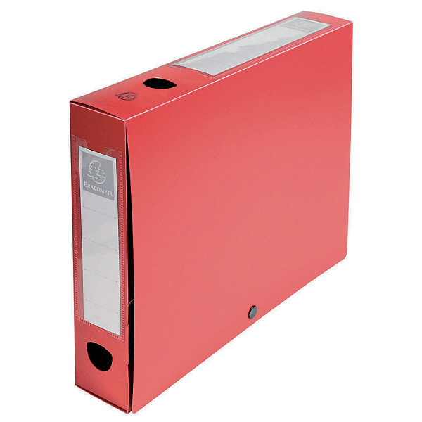 10 boîtes de classement dos 8 cm polypropylène coloris rouge