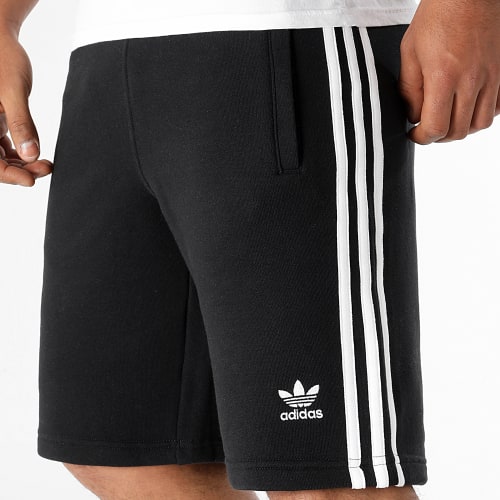 Short Jogging Bandes Brodées 3 Stripes DH5798 Noir Blanc