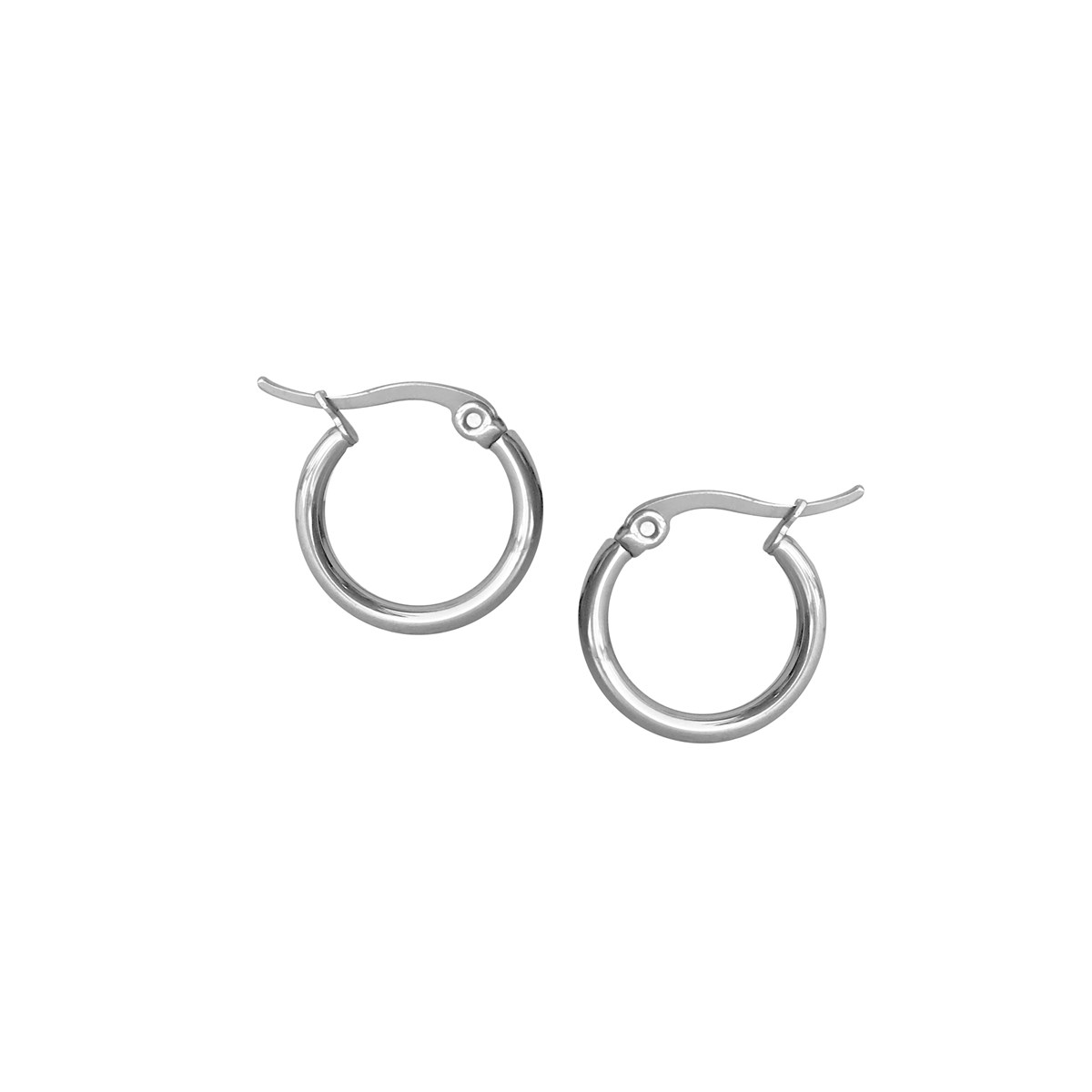 Boucles d'oreilles créoles acier argenté 1,7 cm