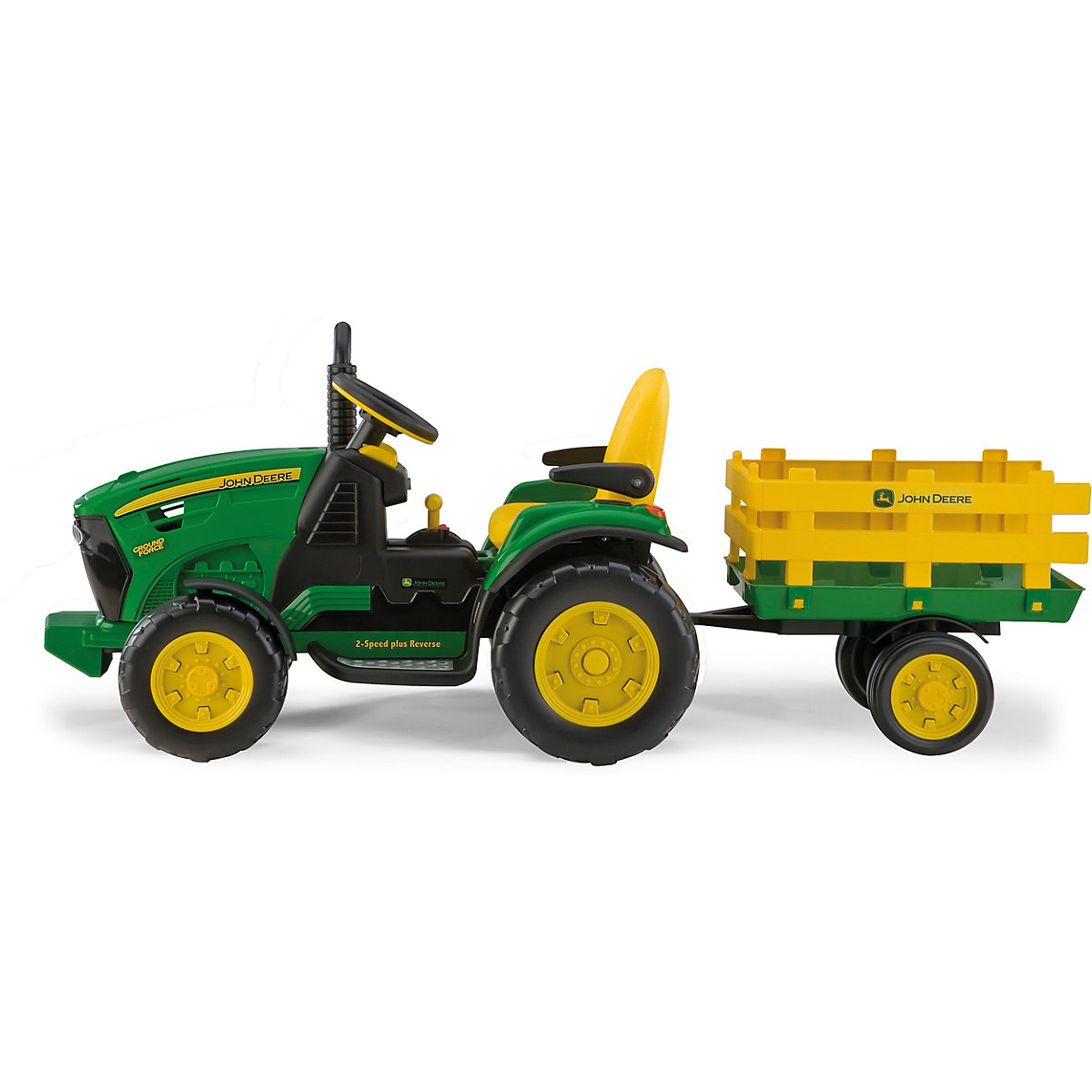 Veículo elétrico John Deere com reboque 12V