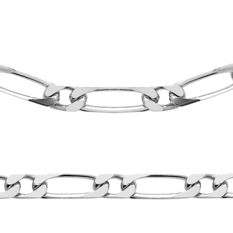 Chaine Homme - Argent 925 - Cheval alternée 1+1 - Largeur : 5 mm - Longueur : 55 cm