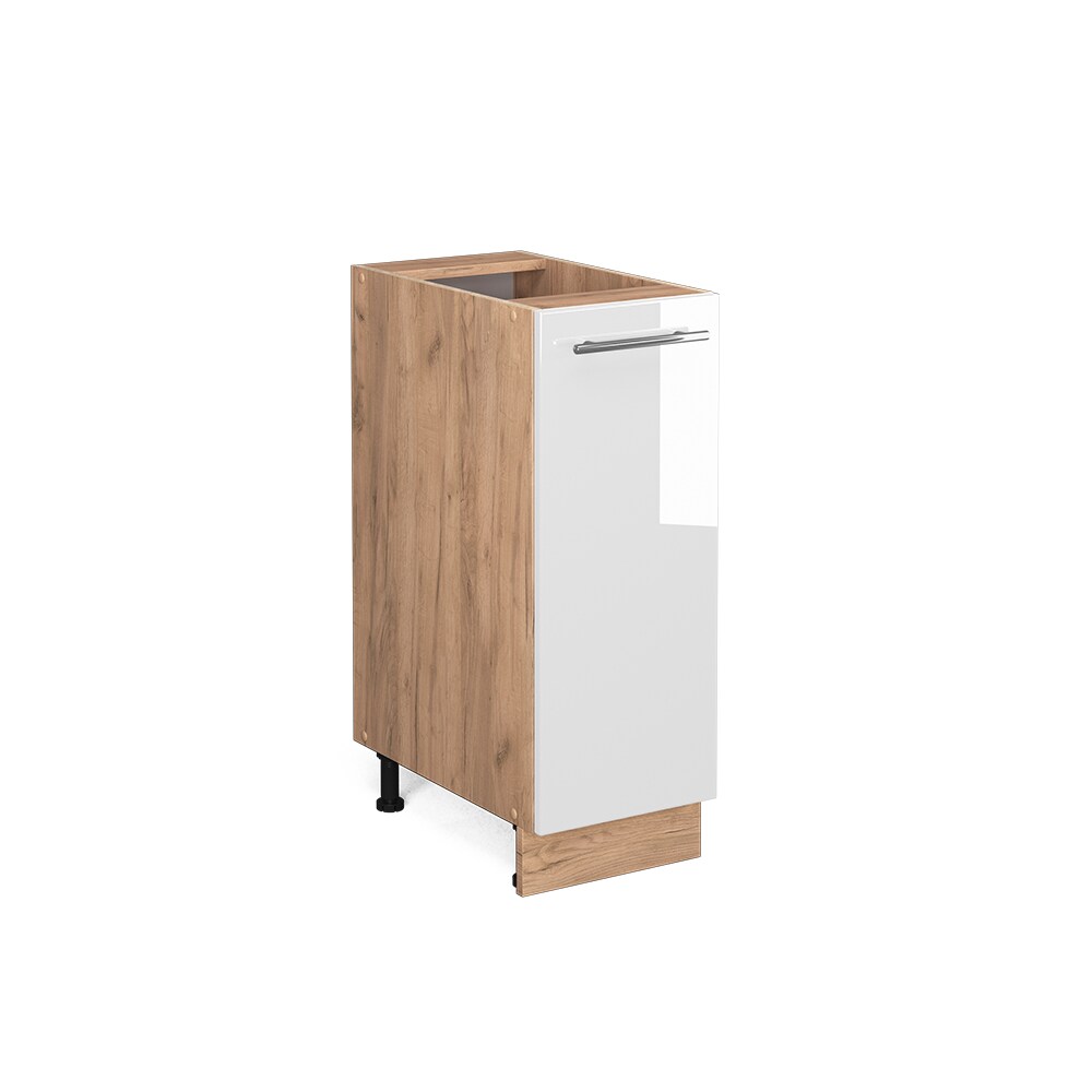 Vicco Apothekerunterschrank Küchenschrank Küchenmöbel Fame-Line Eiche Weiß modern 30 cm Küche Einbauküche Einschübe Aufbewahrung Küchenzeile Hochglanz