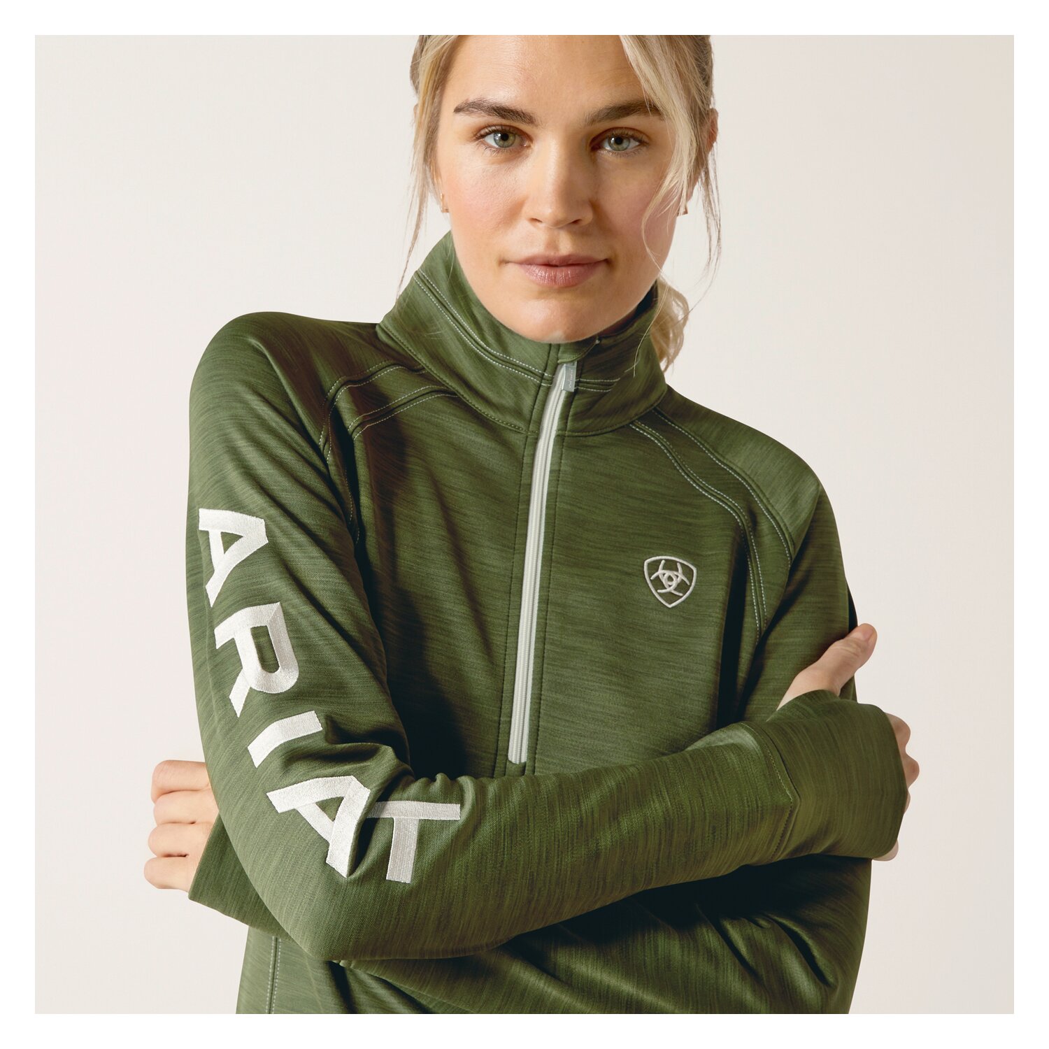 ARIAT Sweatshirt Tek Team 1/2 Zip - winter moss