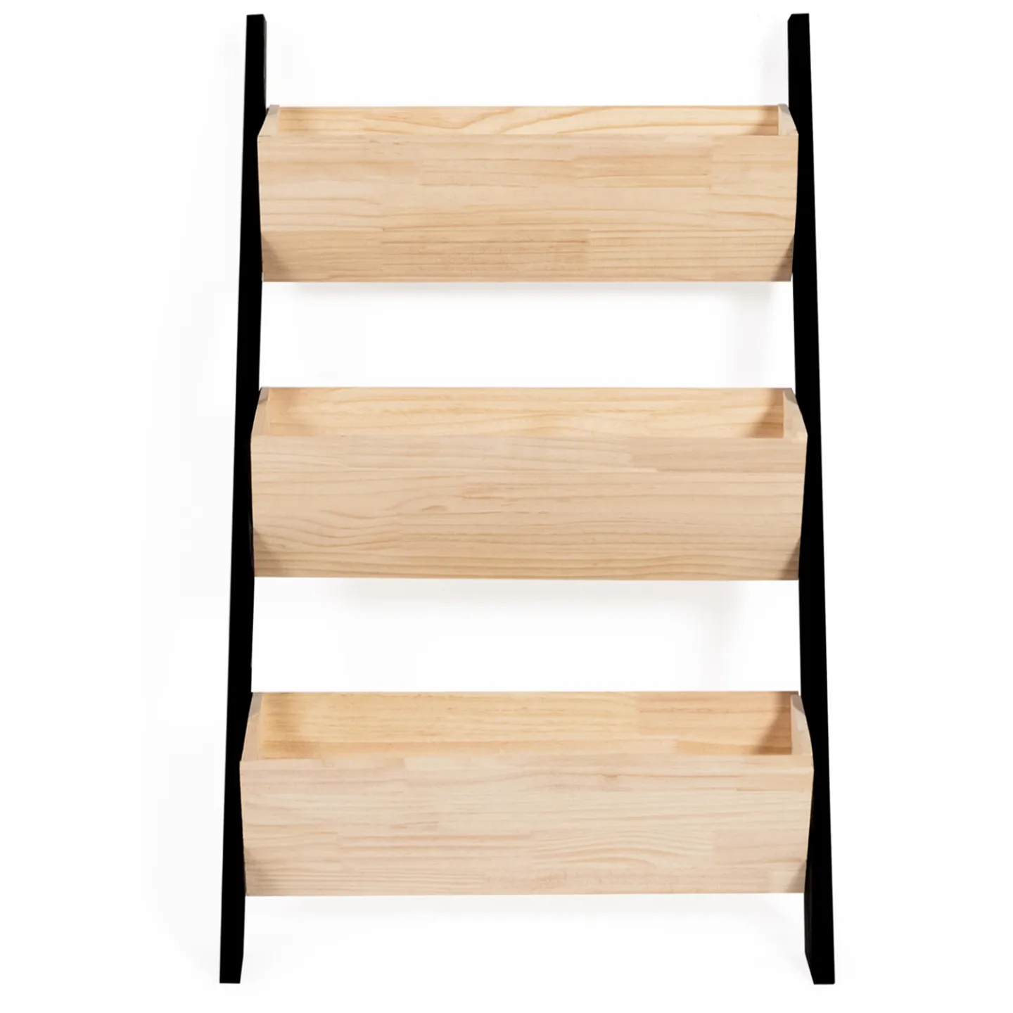 Jardinière échelle FREDDY 110 CM 3 bacs bois et noir potager pour jardin et balcon