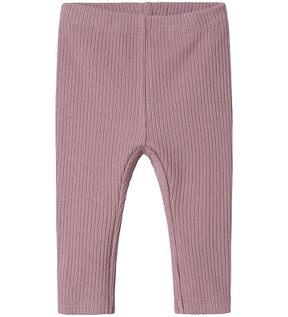 Name It Leggings - Rib - NbfDikka - Elderberry m. Lochmuster