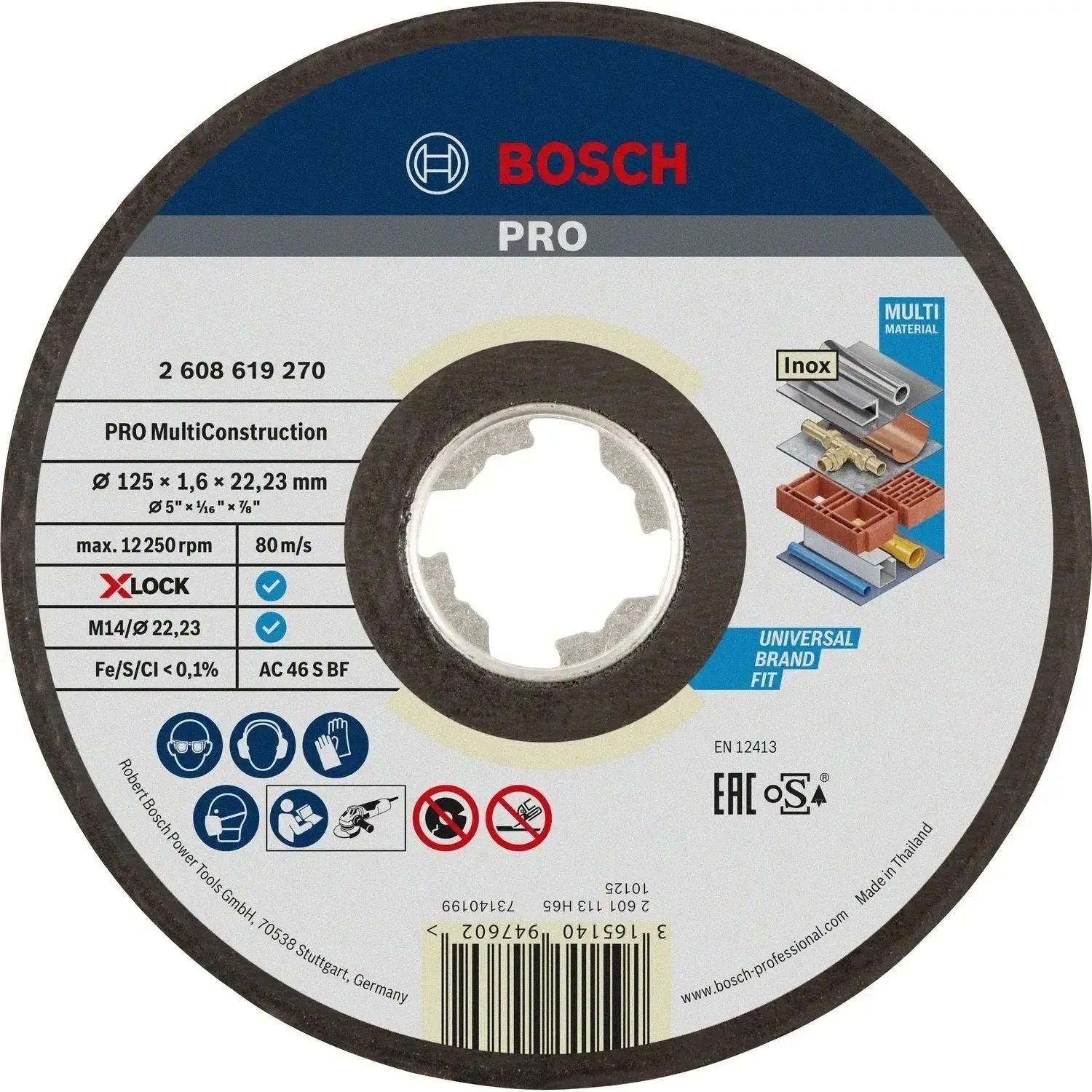 Bosch Professional X-LOCK Doorslijpschijf PRO Multi Construction 125x22,23mm VE=1 - 2608619270