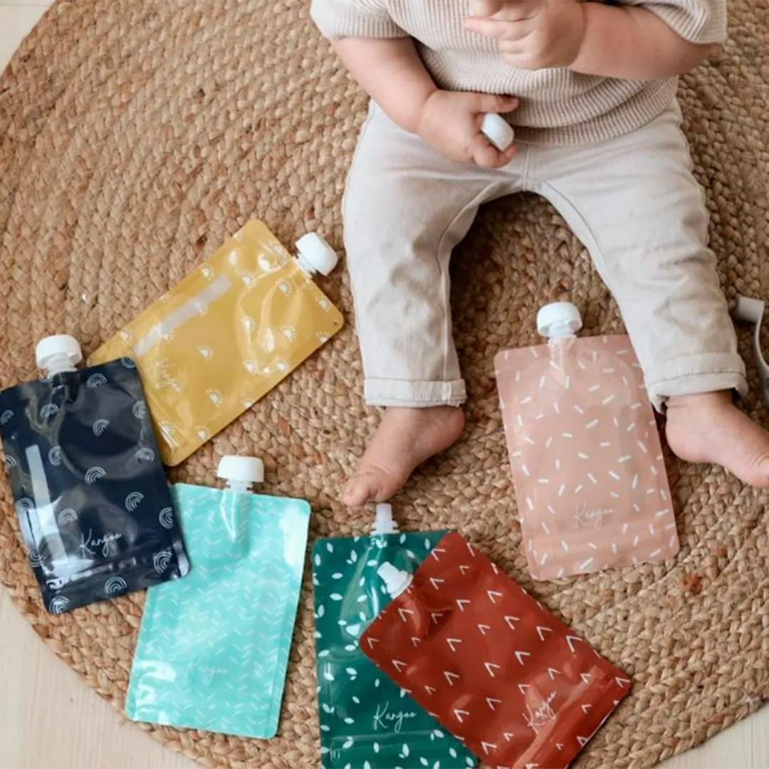 Kangoo et cie Pochettes à compote réutilisables Boho 6x (4oz)