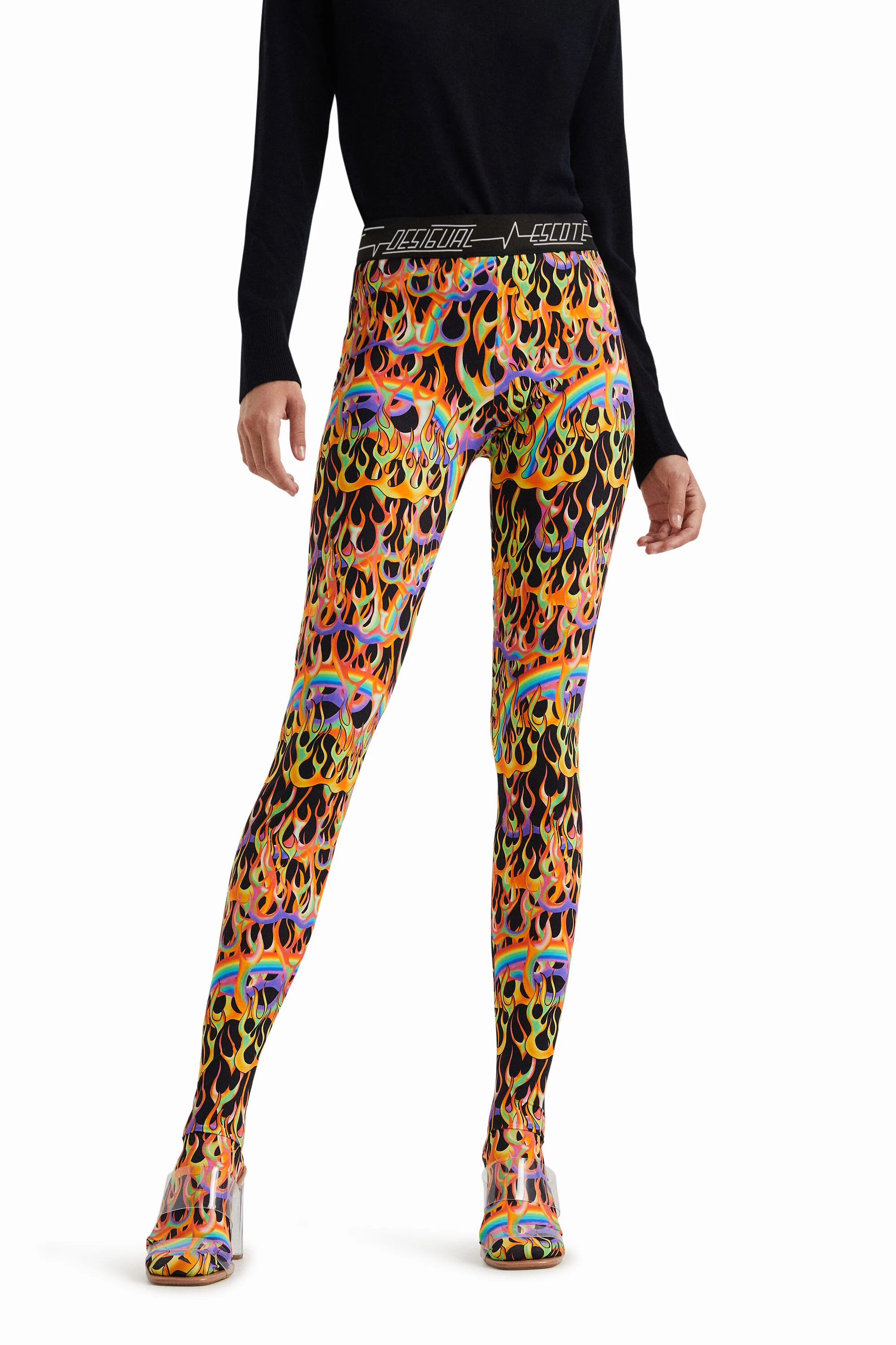 Legging justa com estampa animal