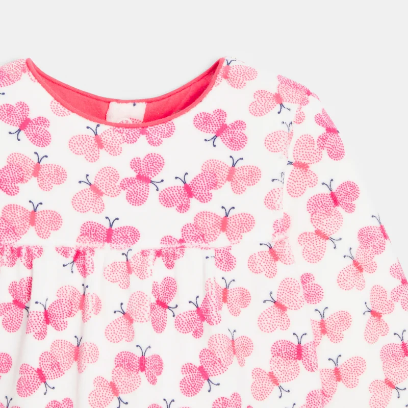 Dors-bien velours papillons rose bébé fille Rose