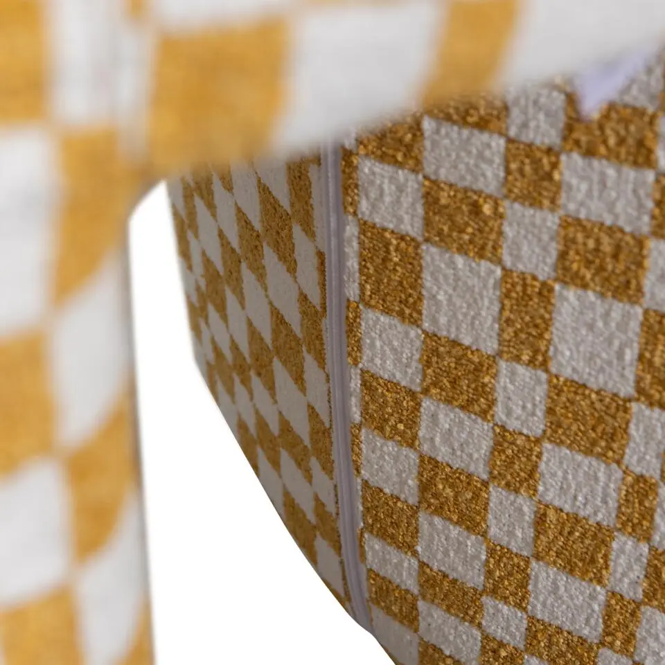 WOOOD Charlie Kruk - Polyester - Ruitjes - Geel