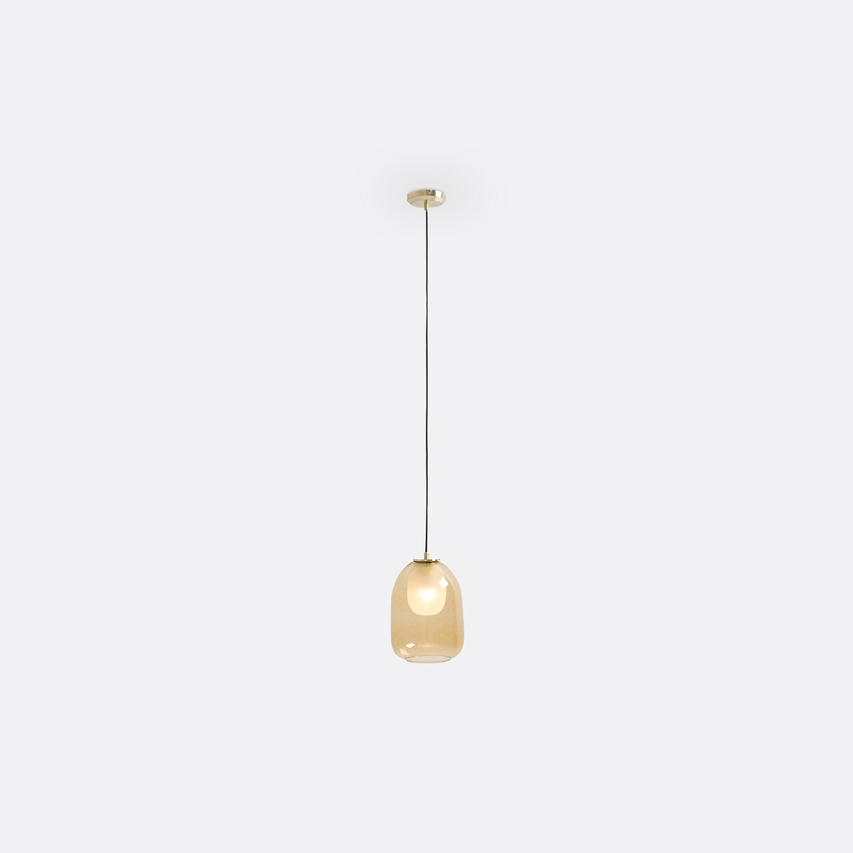 LA REDOUTE INTERIEURS<br>Luminária pendente em latão e vidro âmbar Ø20 cm, Bumble