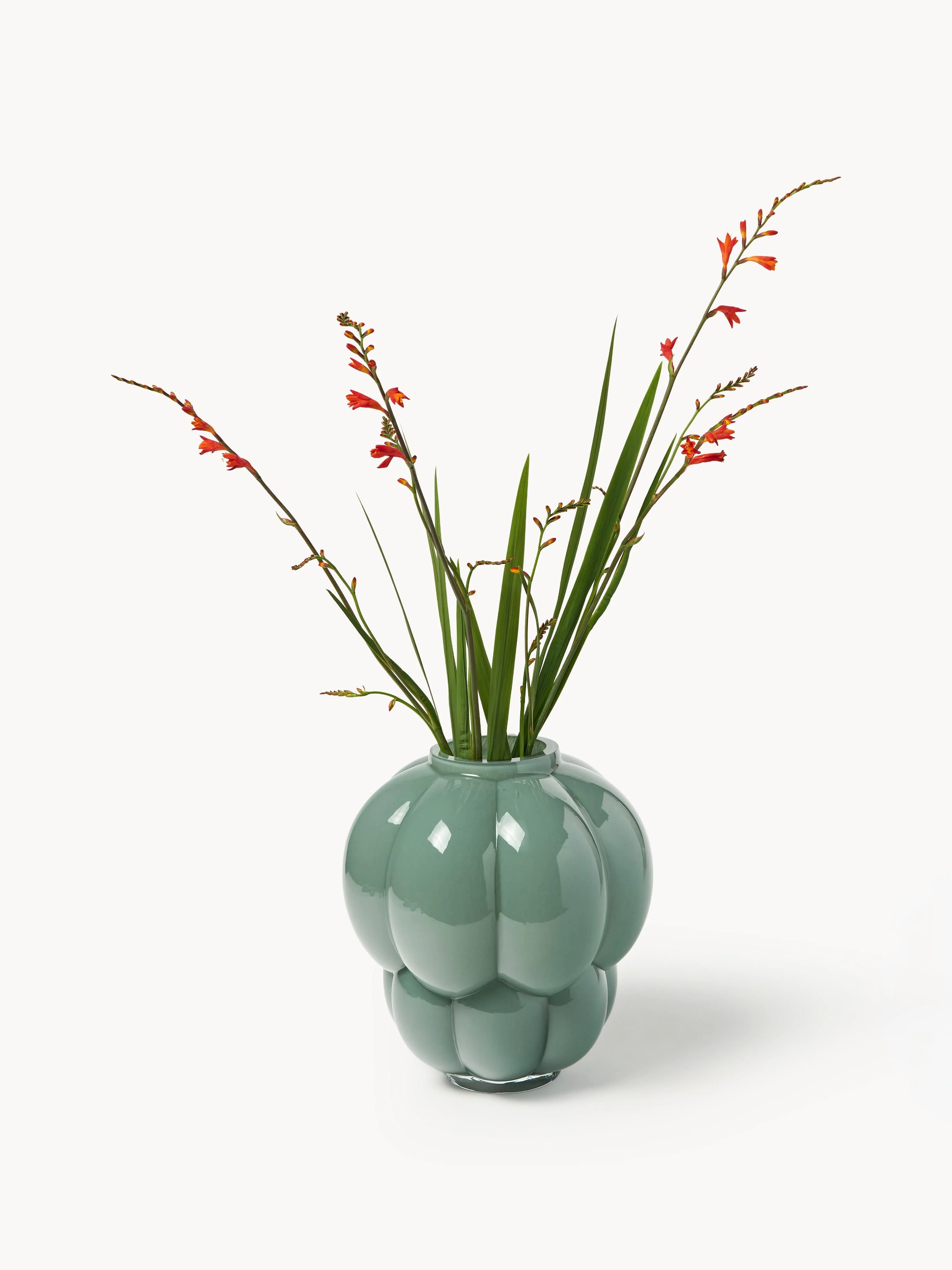 Mondgeblazen glazen vaas Uva, H 28 cm