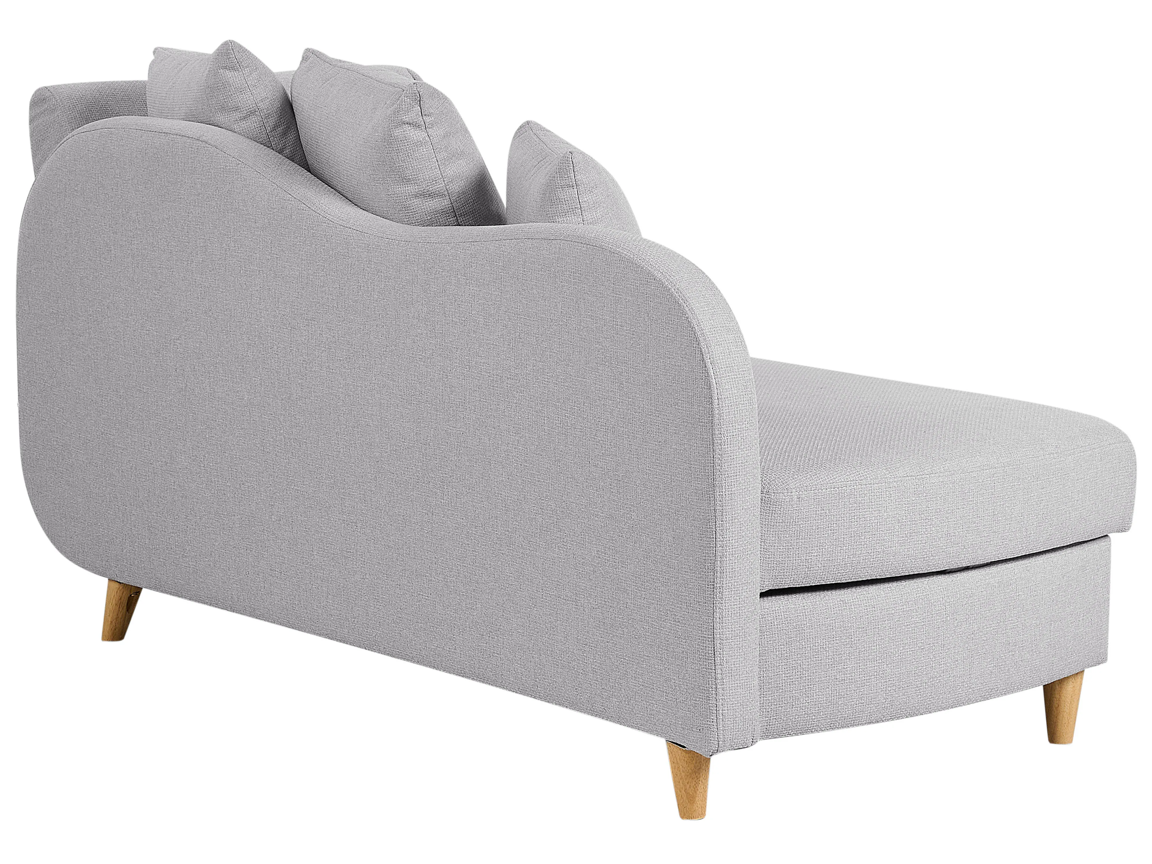 Rechtszijdige chaise longue MERI Kunstlinnen Lichtgrijs met opbergruimte