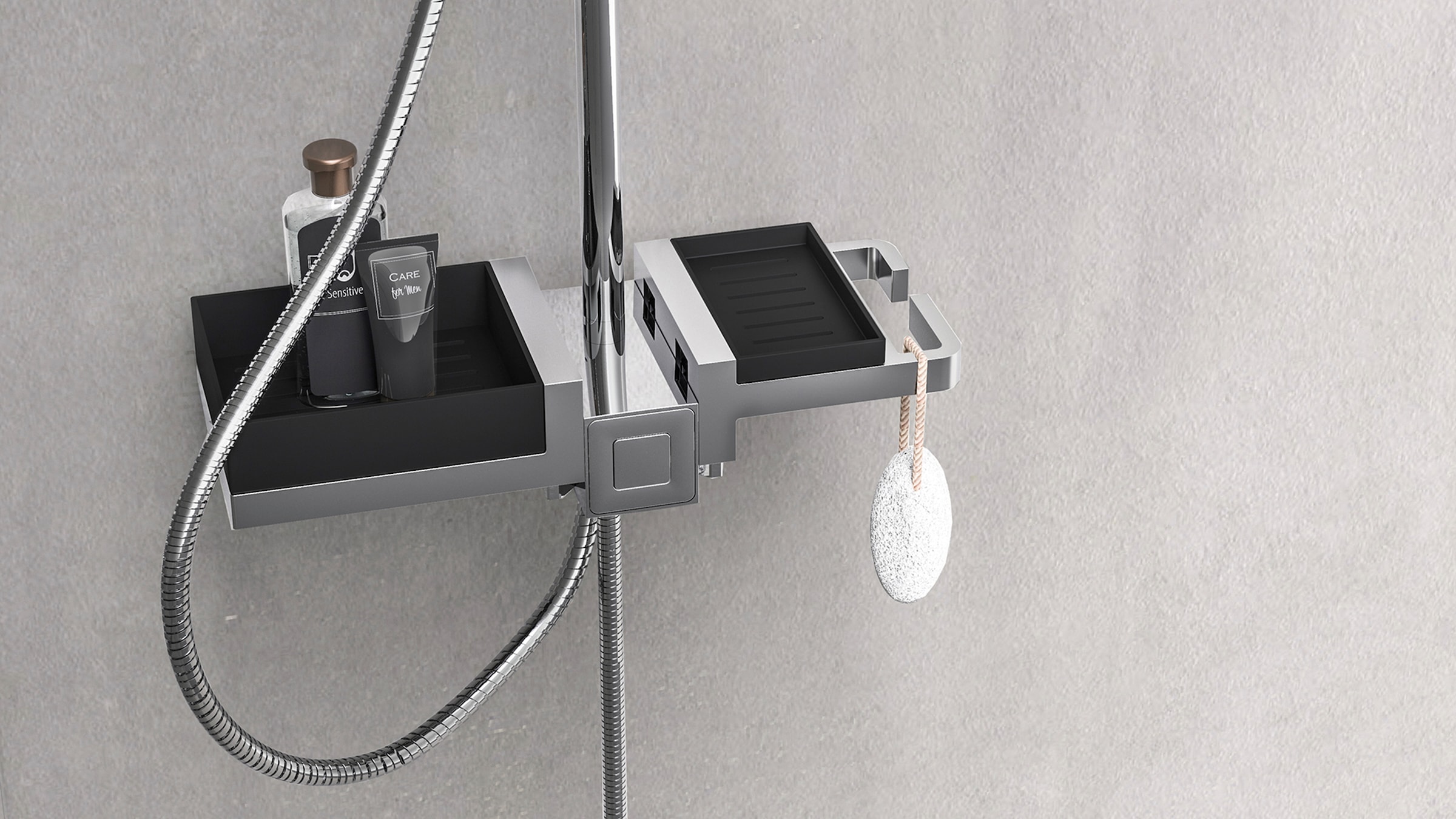 Schütte Duschsystem »BLUEPERL« Duschsystem mit Regendusche und modularem Ablagesystem, Duschbrause