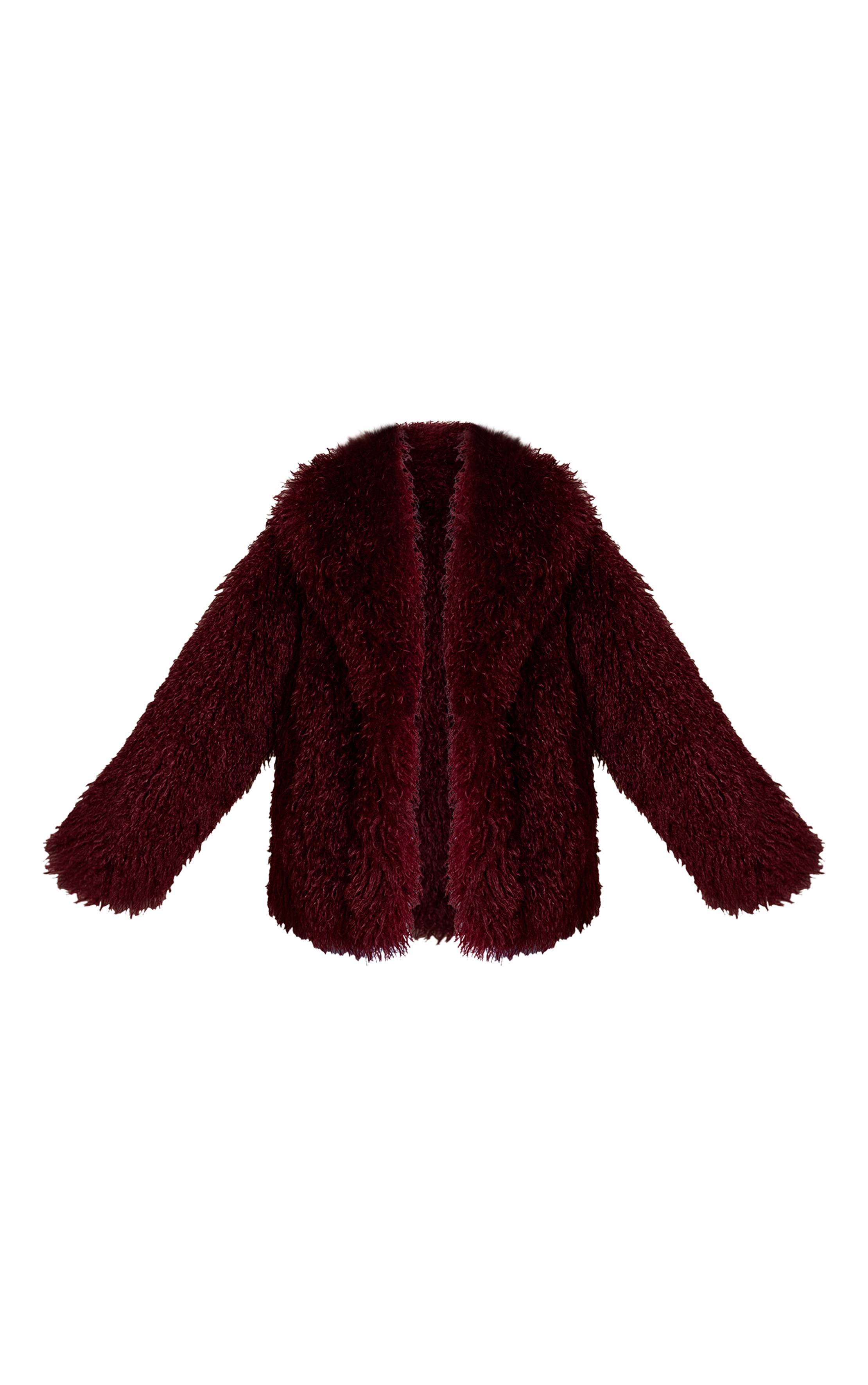 Cherry Red Manteau Midi En Synthétique Mongole