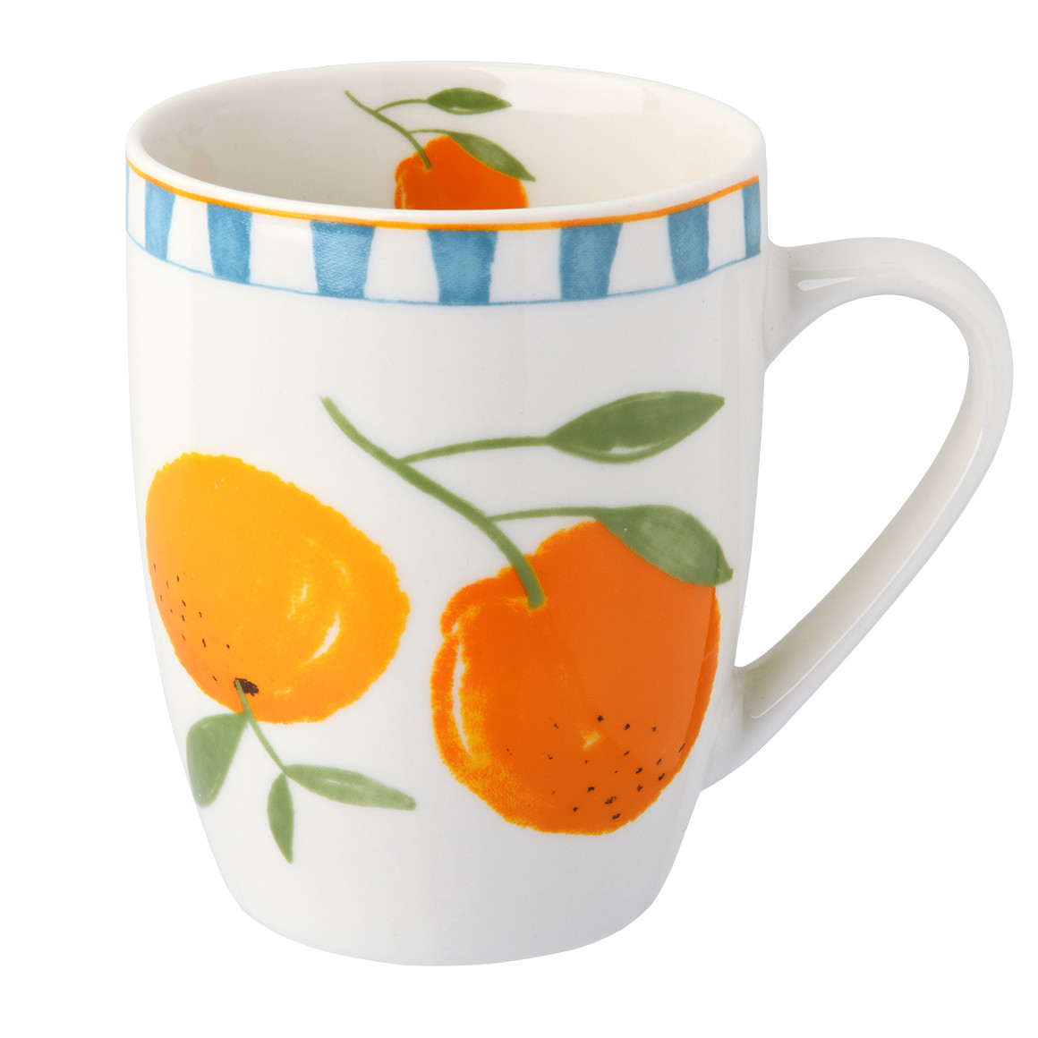 My Home Tasse mit Orangen-Dessin weiss / orange / hellblau