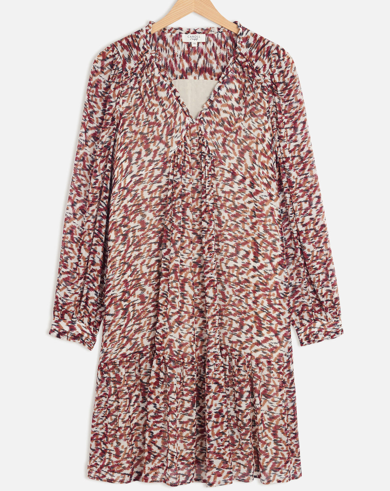 Caroll Robe en Soie mélangée Glam imprimée terracotta