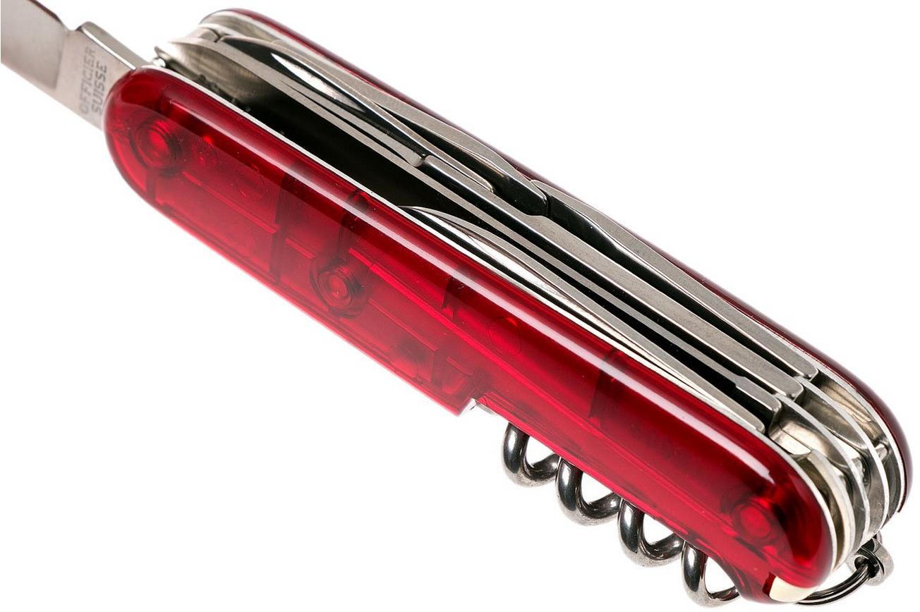 Victorinox Huntsman transparant rood 1.3713.T Zwitsers zakmes
