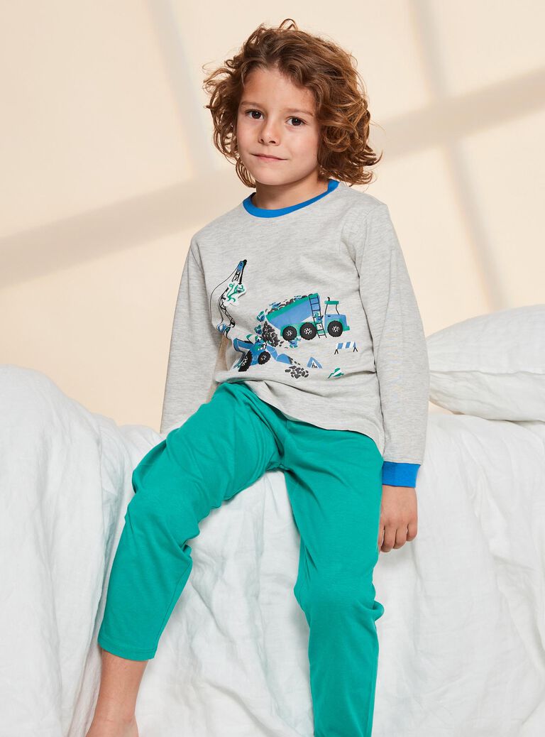 Ensemble pyjama gris thème travaux