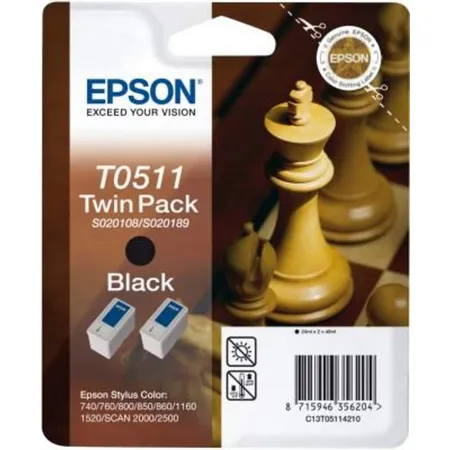 Epson Original Tintenpatrone T0511 schwarz Doppelpack