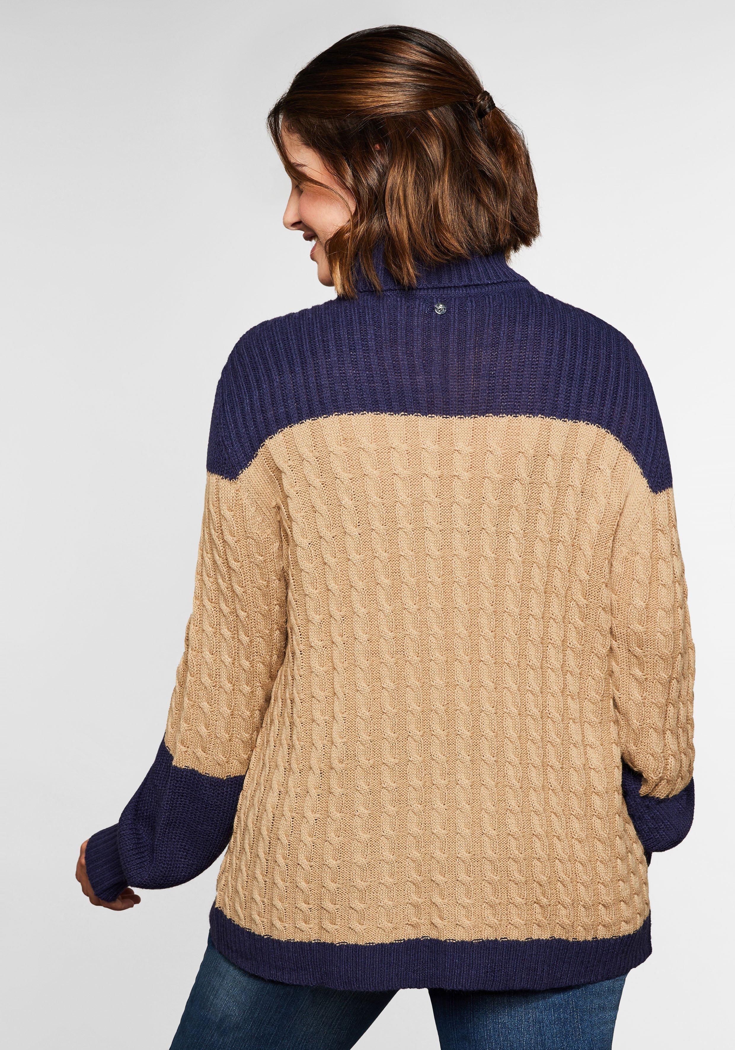 Pullover mit Rollkragen, im Strukturmix