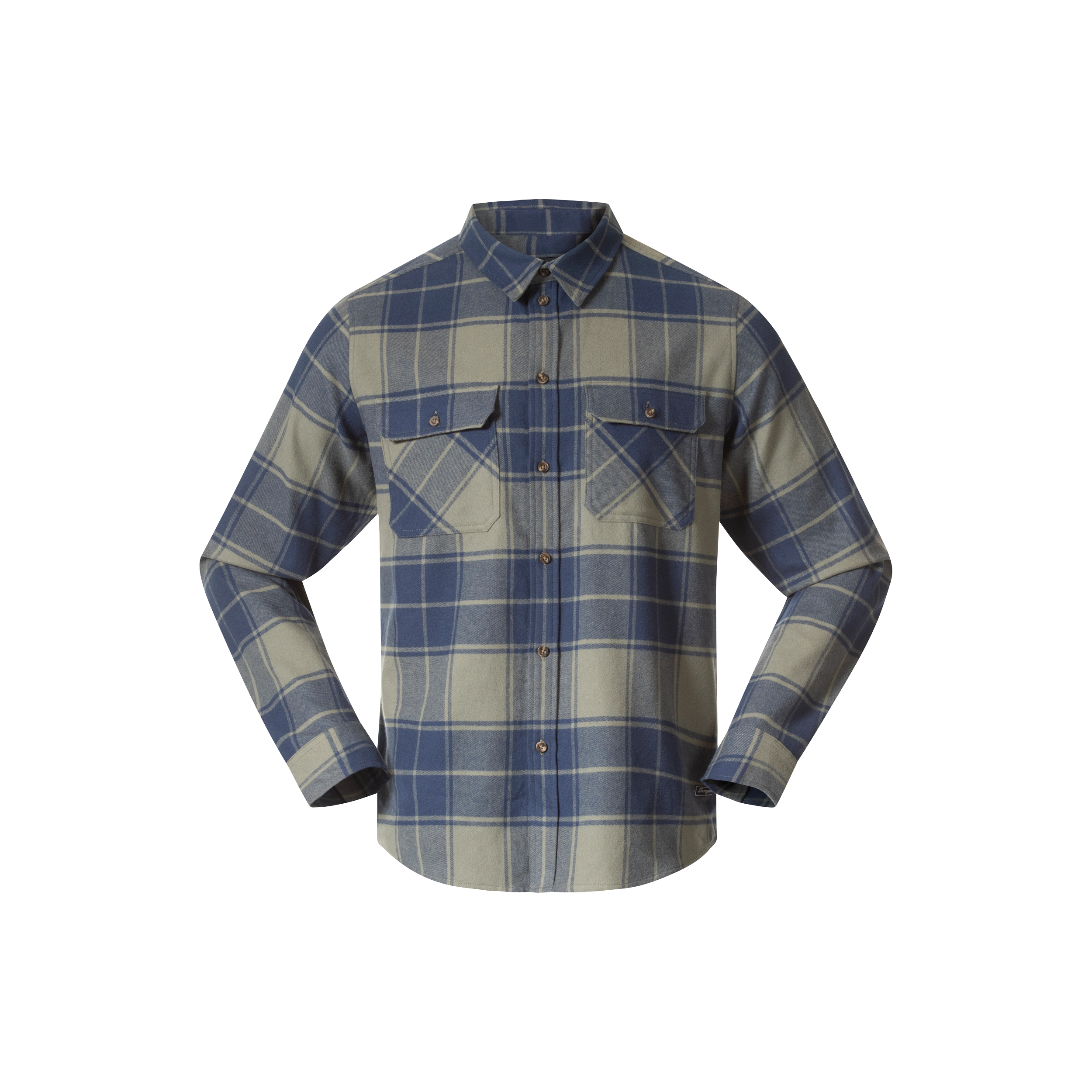 Nordmarka Flannel Shirt Men Green Mud / Navy Blue Check
