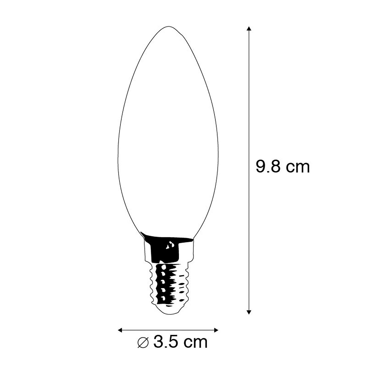 Set van 5 E14 dimbare LED kaarslampen B35 helder 3W 250 lm 2700K