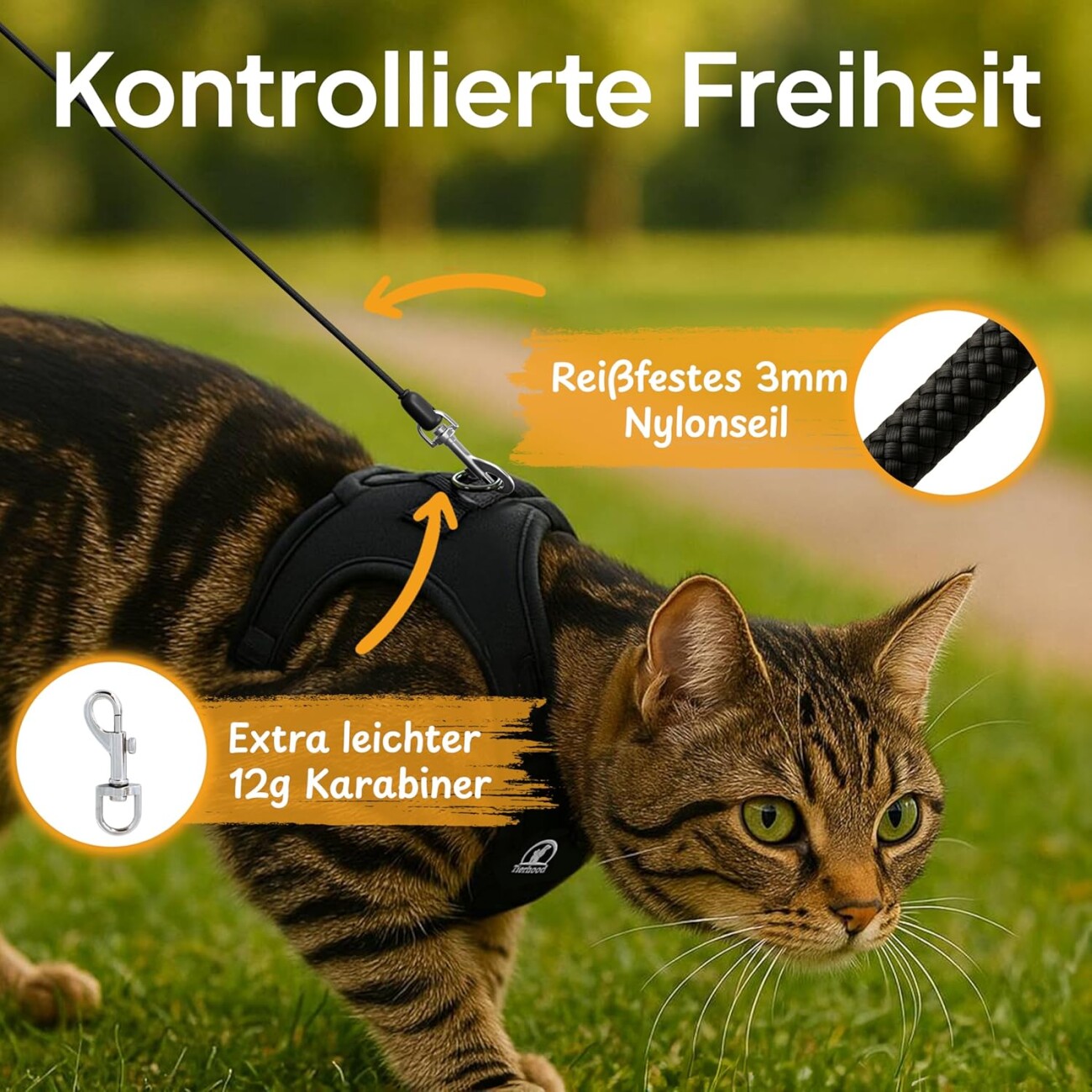 Tierhood Rollleine Katze und kleine Hunde S
