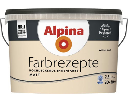 Alpina muurverf kleur recepten Zacht Zand 2,5 l