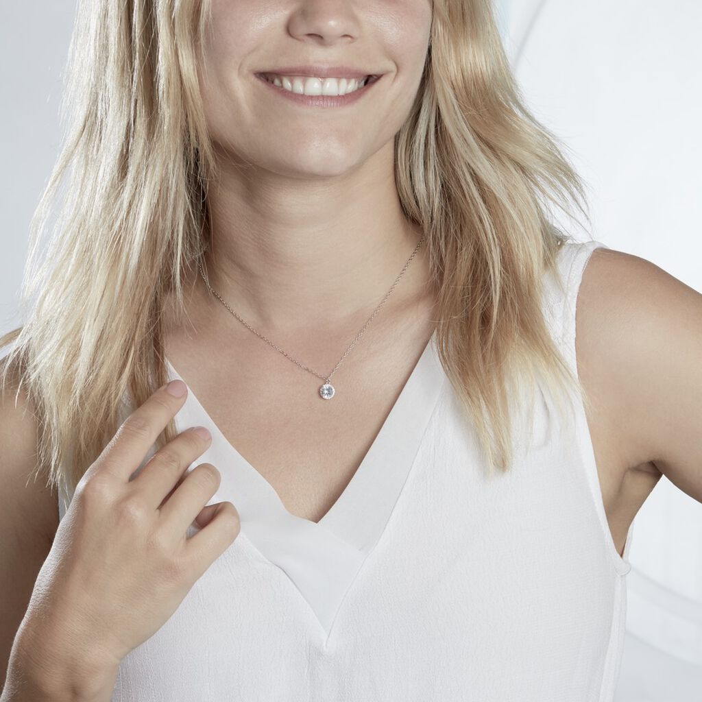 Collier Havoise Argent Blanc Oxyde De Zirconium