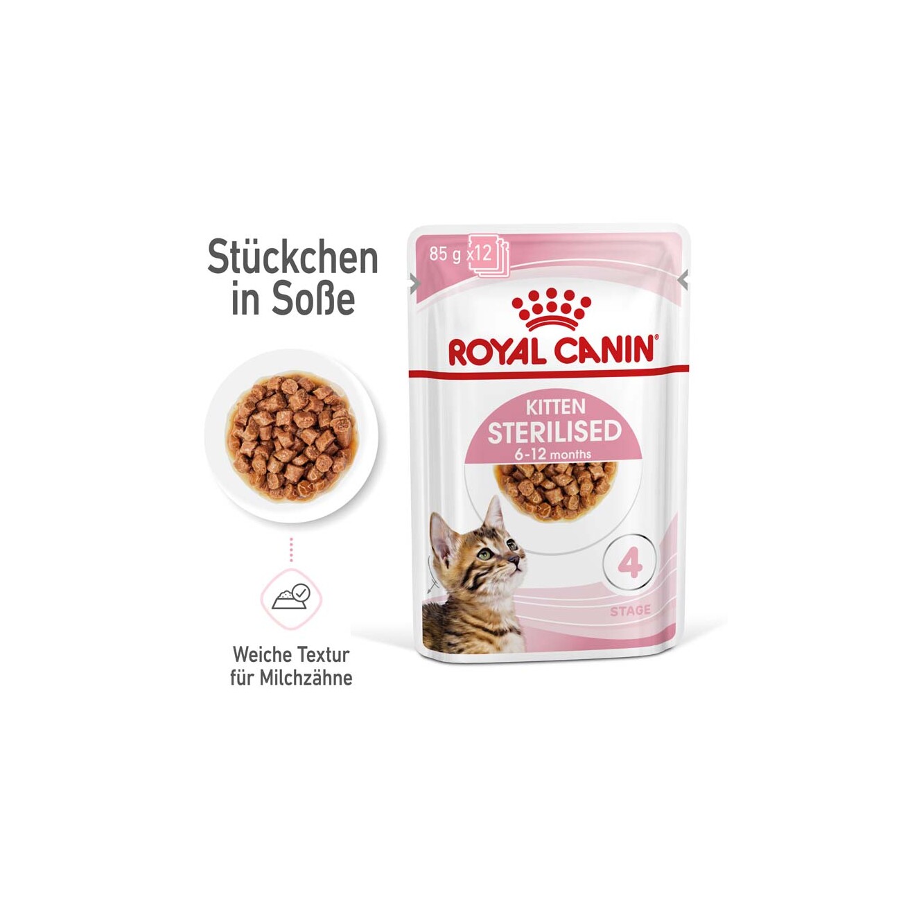 ROYAL CANIN KITTEN STERILISED in Soße 12 x 85g