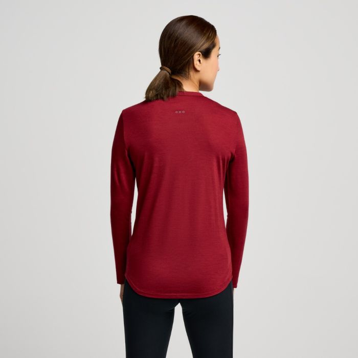 Saucony Dame Trøjer Peregrine Merino Long Sleeve Rød