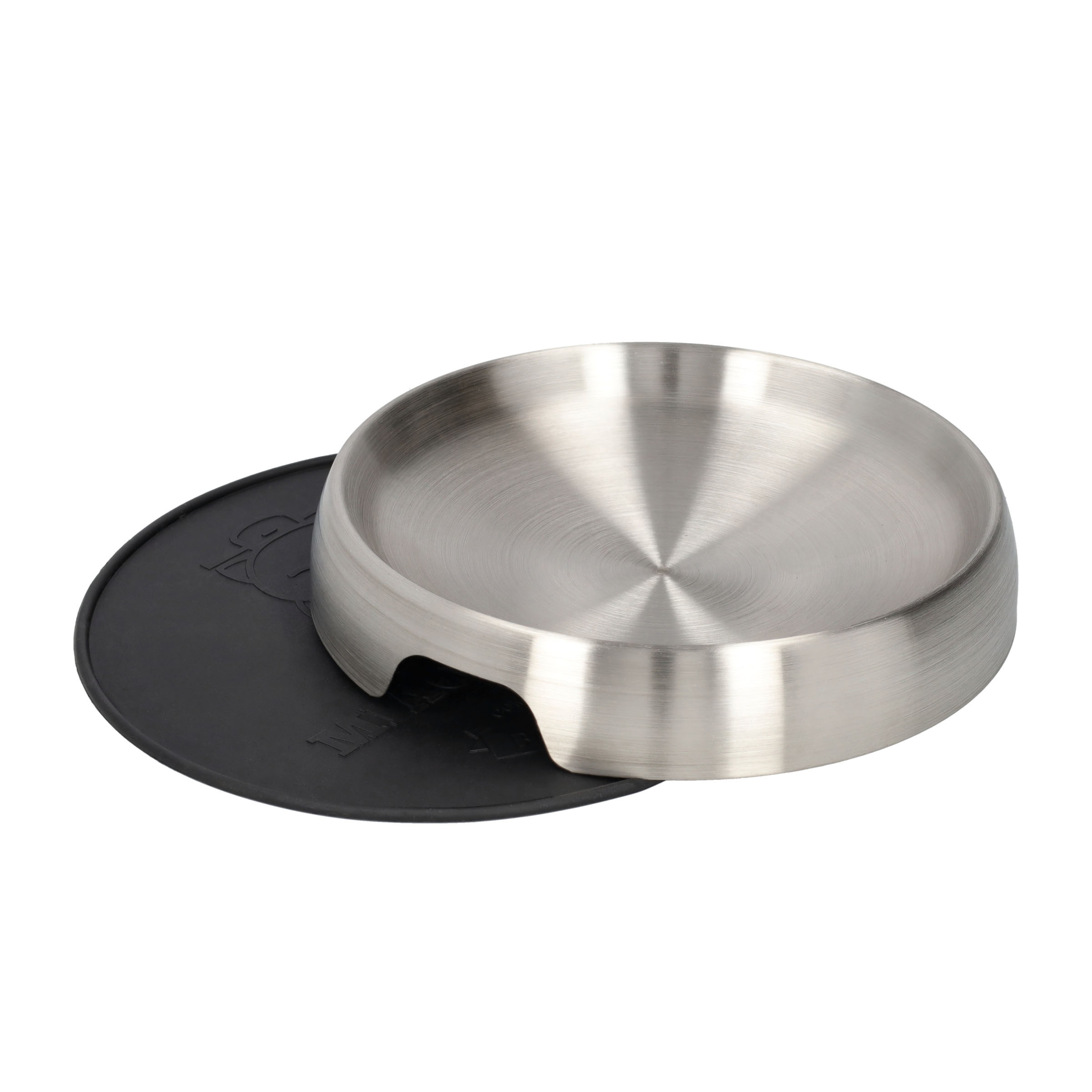 (Ø18cm) Edelstahl Haustier Futternapf Rutschfester Fress Napf Wasser Schale für Katzen / Hunde - Silber